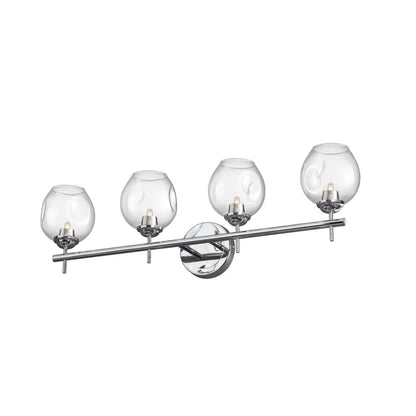 Dainolite 4 Light Halogen Vanity Polished Chrome with Clear Glass ABI-284W-PC