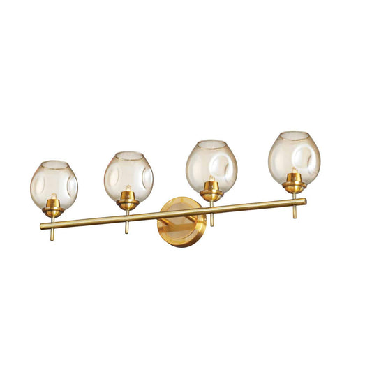 Dainolite 4 Light Halogen Vanity Vintage Bronze with Champagne Glass ABI-284W-VB