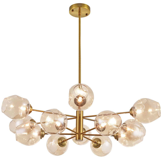 Dainolite 12 Light Pendant, Vintage Bronze Finish with Champagne Glass ABI-3312P-VB