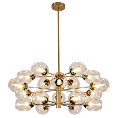 Dainolite 18 Light Halogen Chandelier Vintage Bronze with Champagne Glass ABI-3318C-VB-CHN