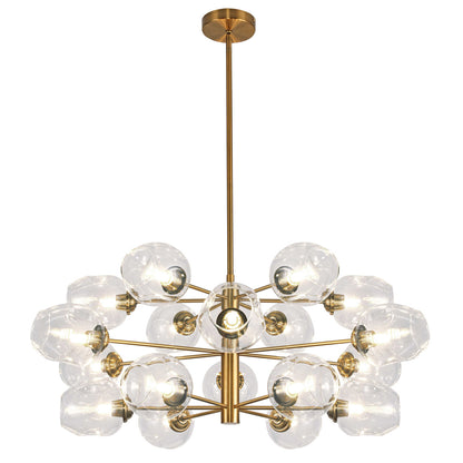 Dainolite 18 Light Halogen Chandelier Vintage Bronze with Clear Glass ABI-3318C-VB-CLR