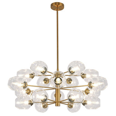 Dainolite 18 Light Halogen Chandelier Vintage Bronze with Clear Glass ABI-3318C-VB-CLR