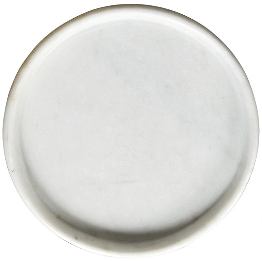 Noir 16" Round Tray in White Marble AC138-16