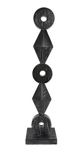 Noir Totem Sculpture in Cinder Black AC151CB