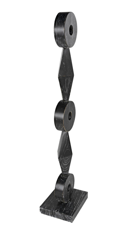 Noir Totem Sculpture in Cinder Black AC151CB