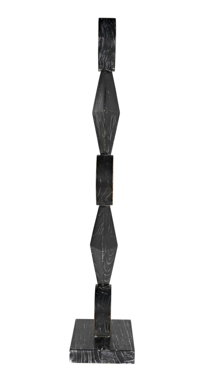 Noir Totem Sculpture in Cinder Black AC151CB