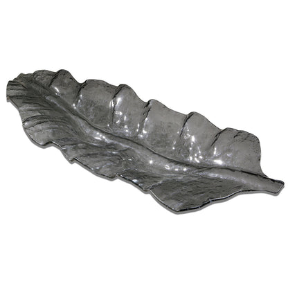 Uttermost Smoked Leaf Glass Tray 19862