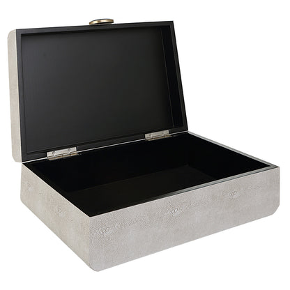 Uttermost Lalique White Shagreen Box 17995