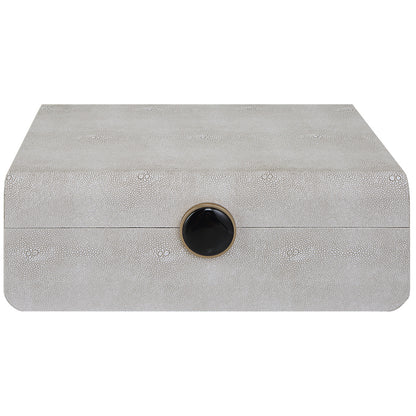 Uttermost Lalique White Shagreen Box 17995