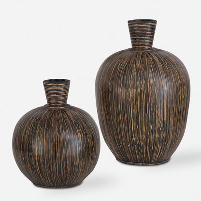 Uttermost Islander Black Vases S/2 17116