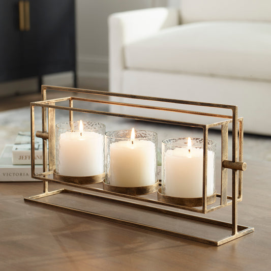 Uttermost Wenman Gold Triple Candleholder 18107