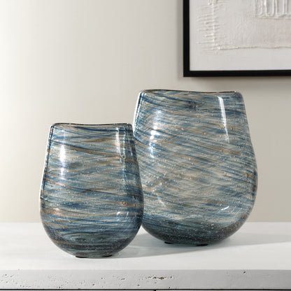 Uttermost Aurora Swirl Glass Vases, S/2 18158