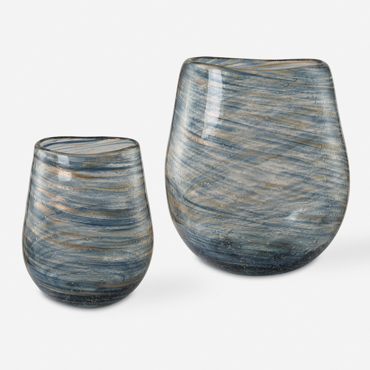 Uttermost Aurora Swirl Glass Vases, S/2 18158