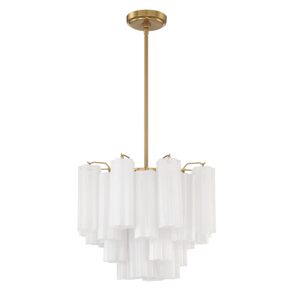 Crystorama Addis 4 Light Aged Brass Chandelier ADD-300-AG-WH