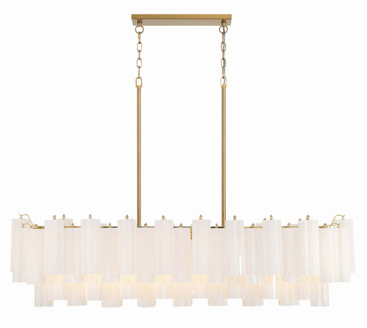 Crystorama Addis 14 Light Aged Brass Chandelier ADD-317-AG-WH