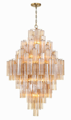 Crystorama Addis 20 Light Aged Brass Chandelier ADD-319-AG-AM