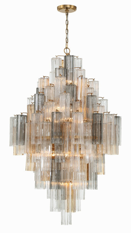 Crystorama Addis 20 Light Aged Brass Chandelier ADD-319-AG-AU