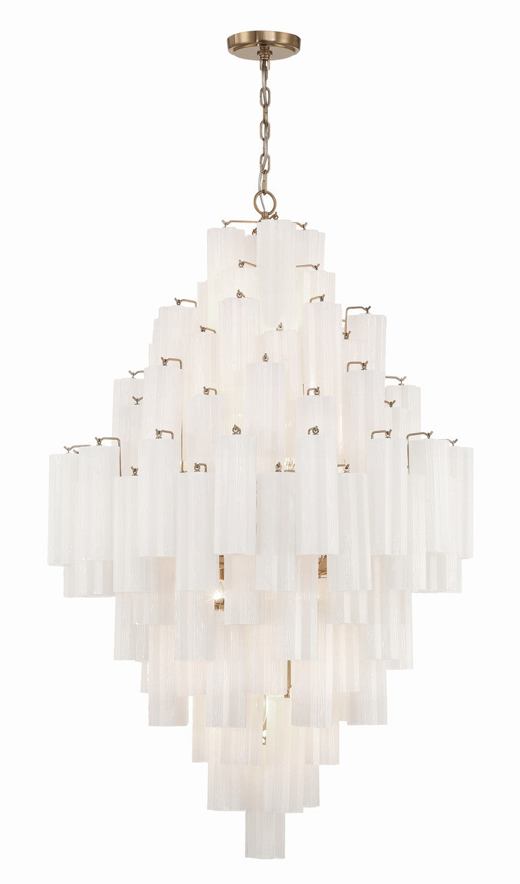 Crystorama Addis 20 Light Aged Brass Chandelier ADD-319-AG-WH