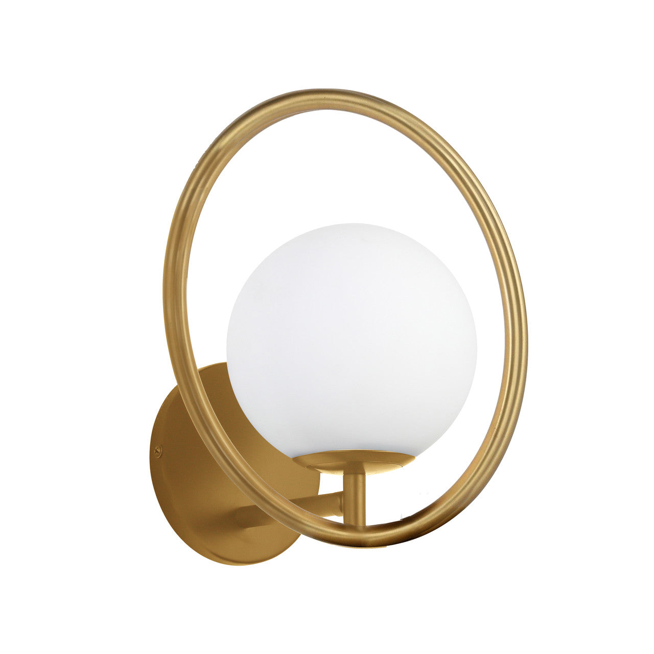 Dainolite 1 Light Halogen Wall Sconce, Aged Brass w/ White Glass ADR-91W-AGB