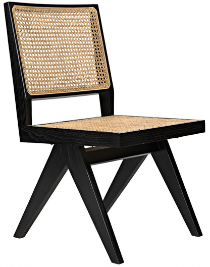 Noir Joseph Side Chair in Charcoal Black AE-129CHB