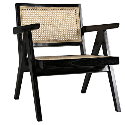 Noir James Relax Chair in Black Charcoal and Rattan AE-130CHB