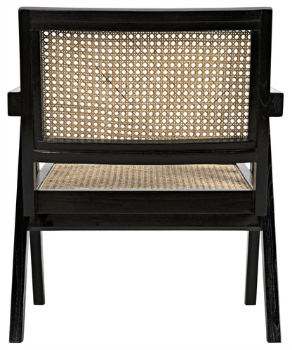 Noir James Relax Chair in Black Charcoal and Rattan AE-130CHB