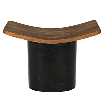 Noir Corum Stool in Clear Coat Satin and Charcoal Black AE-197T