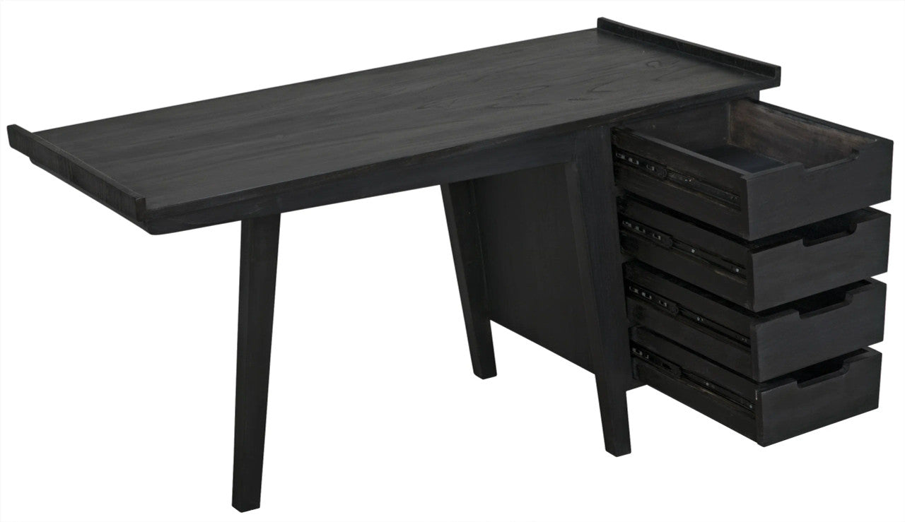 Noir Kennedy Desk in Charcoal Black AE-20CHB