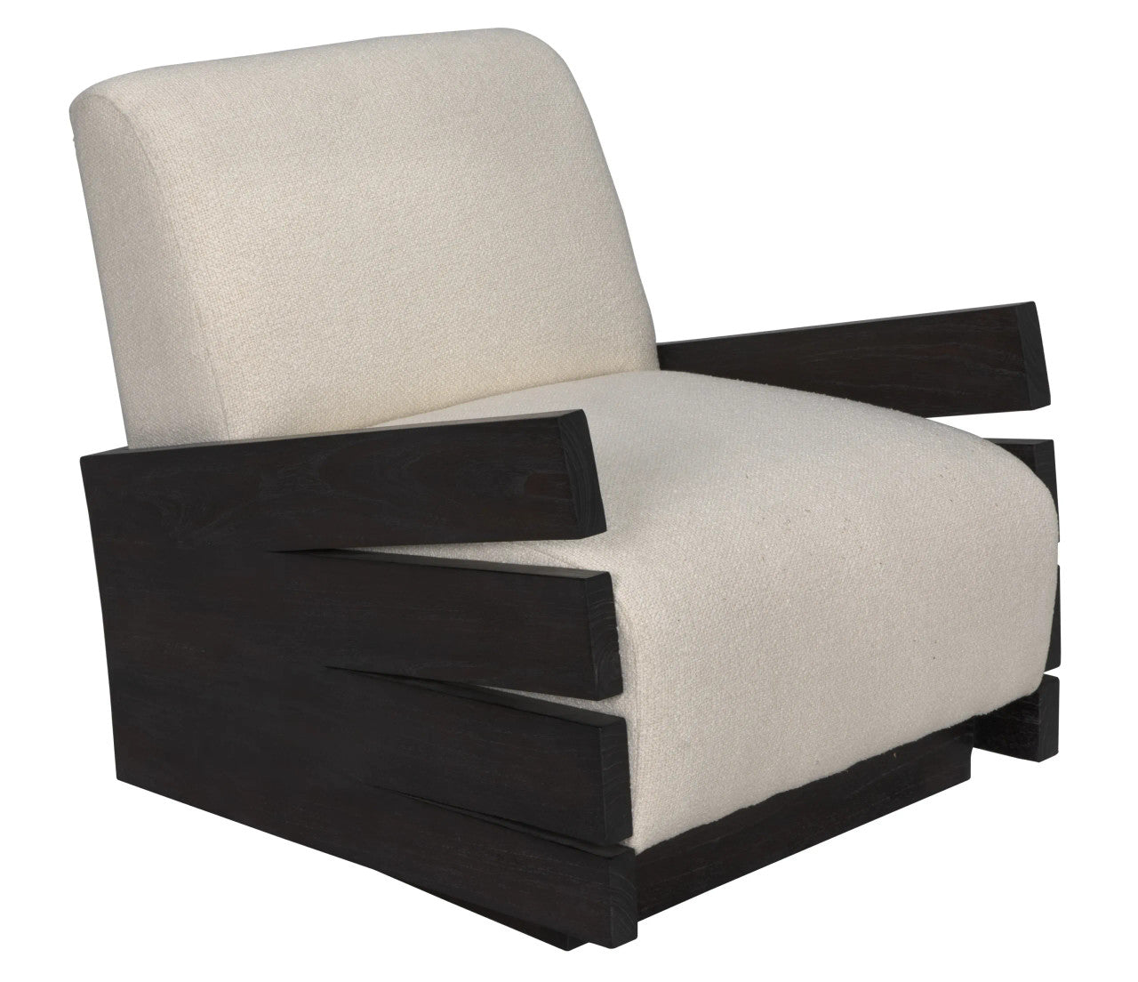 Noir Slide Chair with US Made Cushions in Sombre AE-212SR-WHT