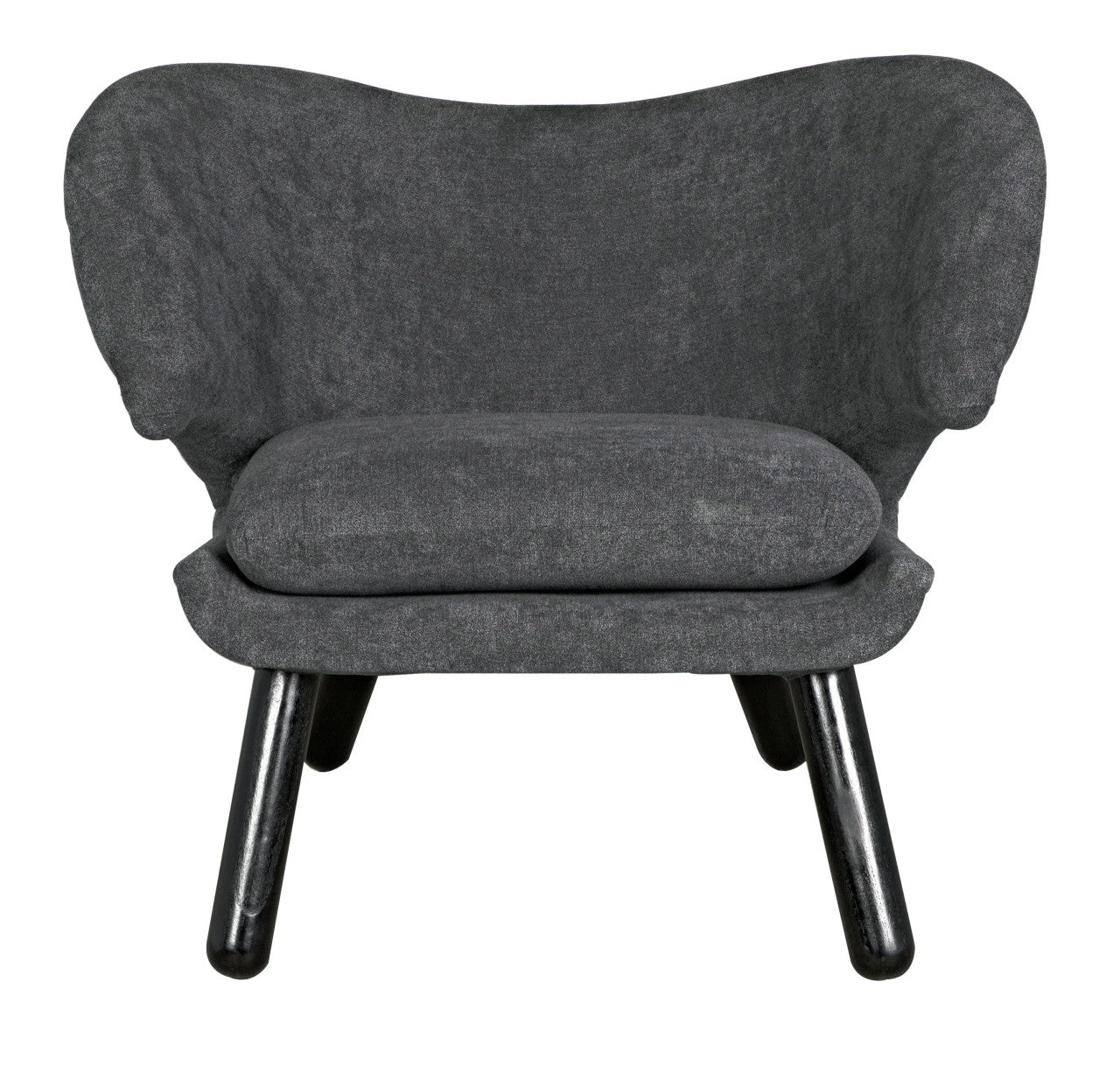 Noir Valerie Chair with Grey Fabric in Charcoal Black AE-230G