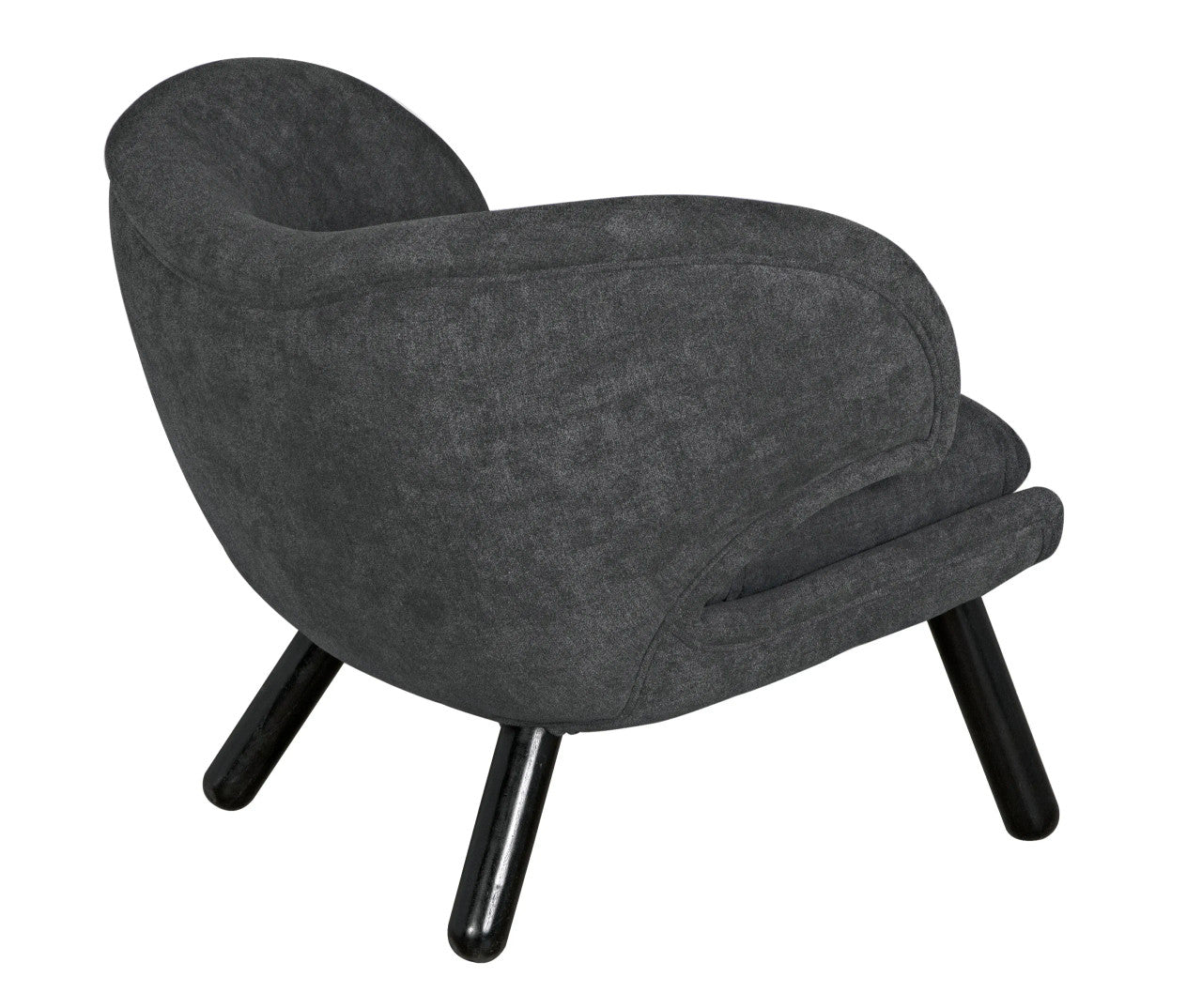 Noir Valerie Chair with Grey Fabric in Charcoal Black AE-230G