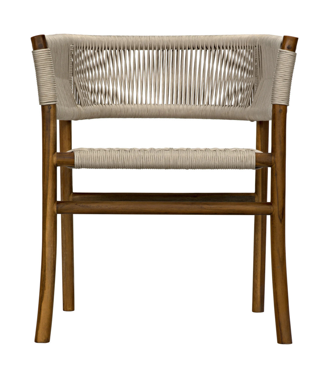 Noir Conrad Chair Teak with Woven Rope in Clear Coat Flat AE-237T