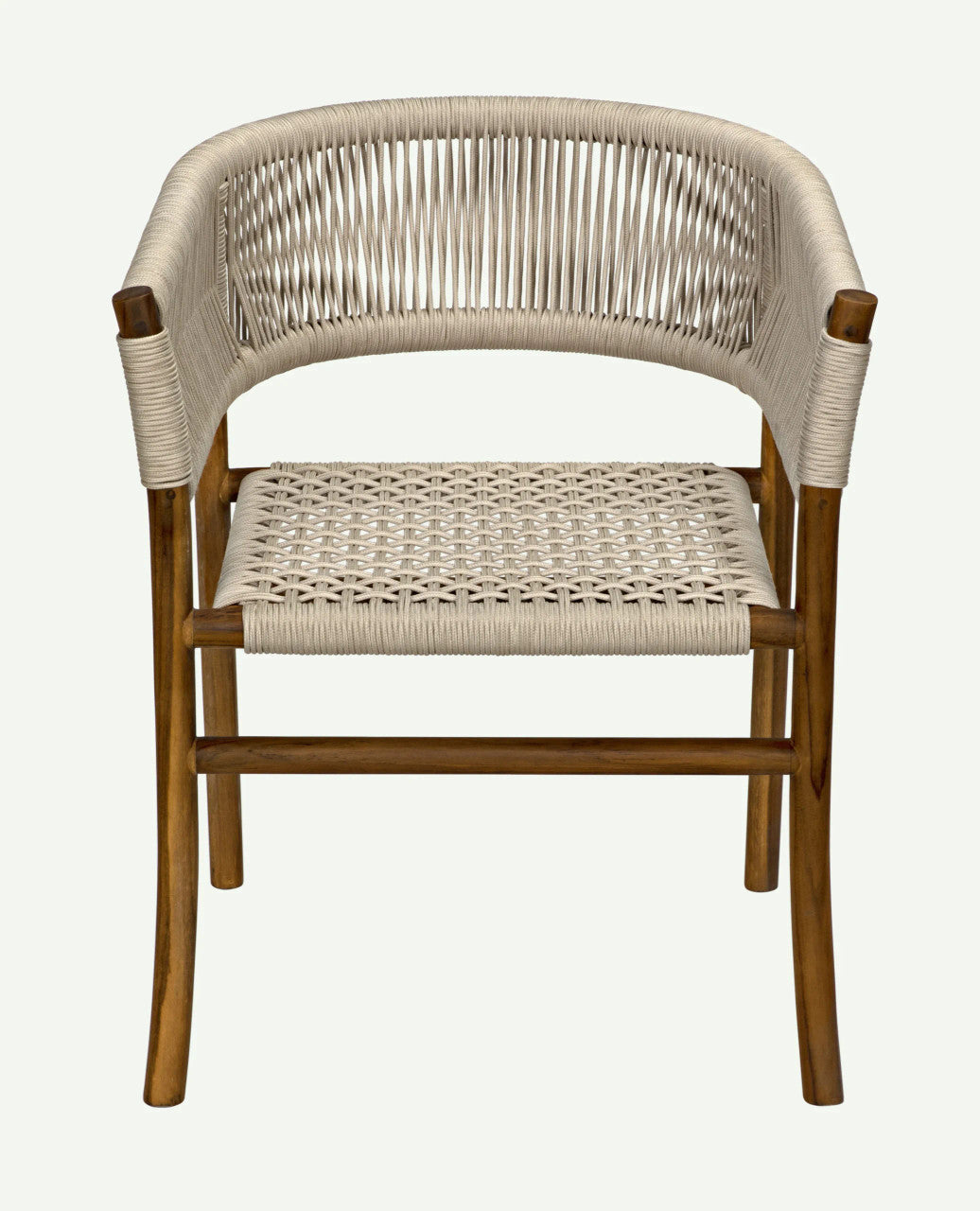 Noir Conrad Chair Teak with Woven Rope in Clear Coat Flat AE-237T