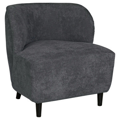 Noir Laffont Chair with Grey Fabric in Charcoal Black AE-240G