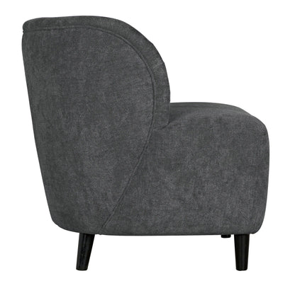 Noir Laffont Chair with Grey Fabric in Charcoal Black AE-240G