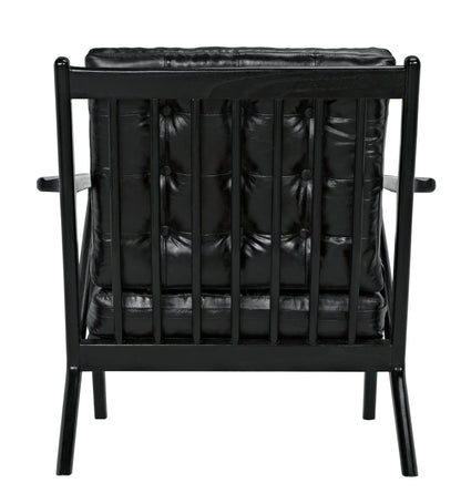 Noir Lauda Chair with Black Leather in Charcoal Black AE-248CHB