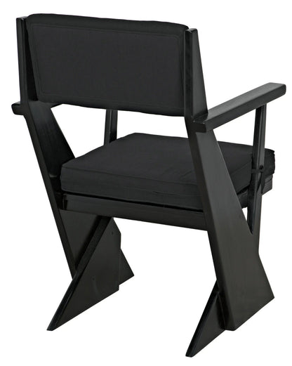 Noir Madoc Arm Chair in Charcoal Black AE-256CHB