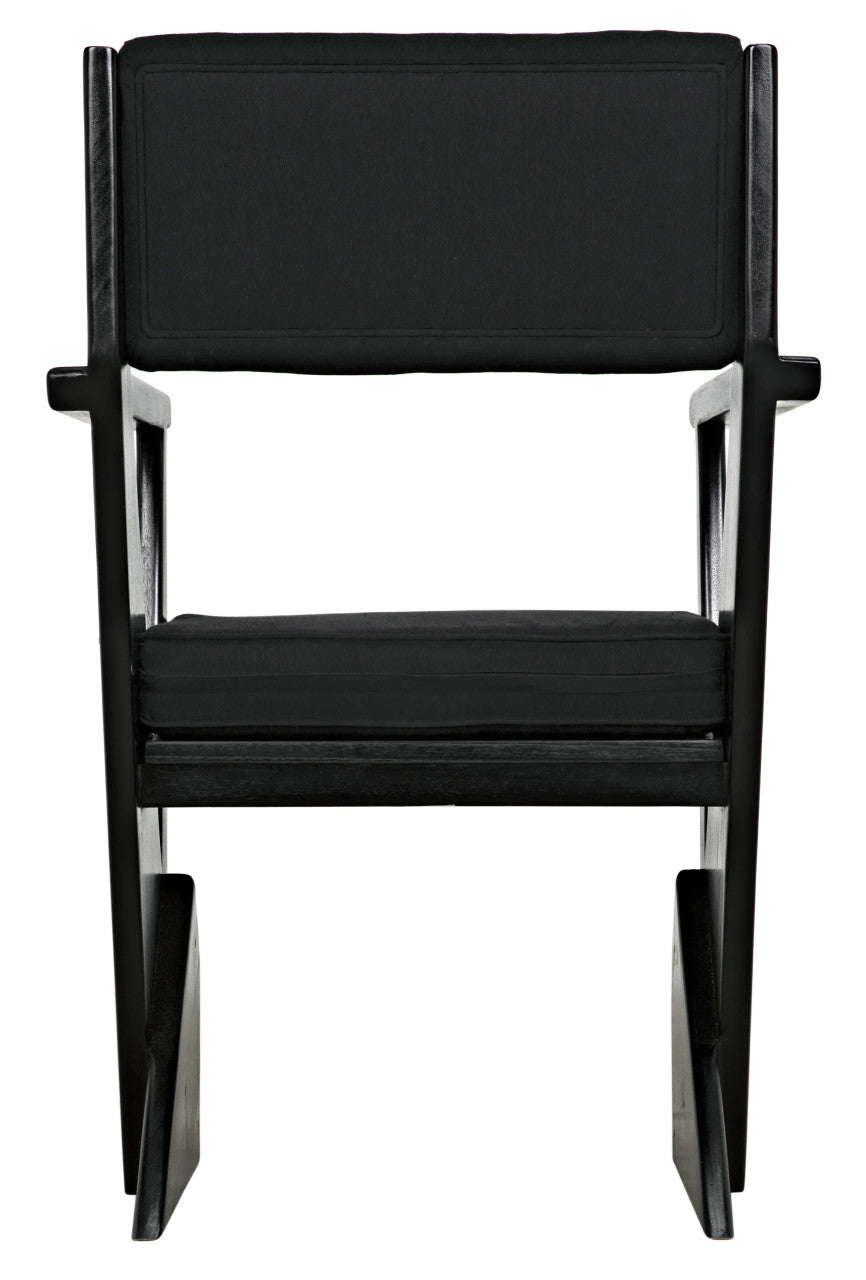 Noir Madoc Arm Chair in Charcoal Black AE-256CHB