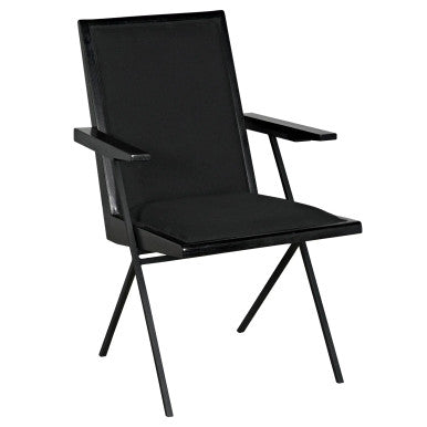 Noir Henderson Chair in Charcoal Black and Black Metal AE-257