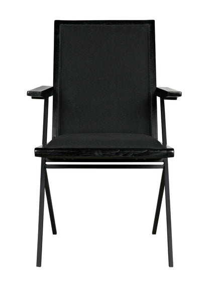 Noir Henderson Chair in Charcoal Black and Black Metal AE-257