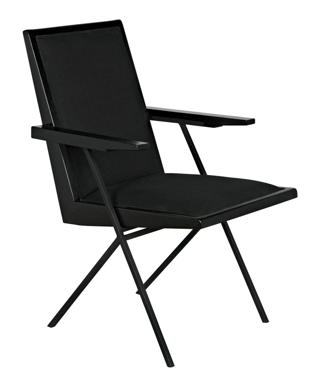 Noir Henderson Chair in Charcoal Black and Black Metal AE-257