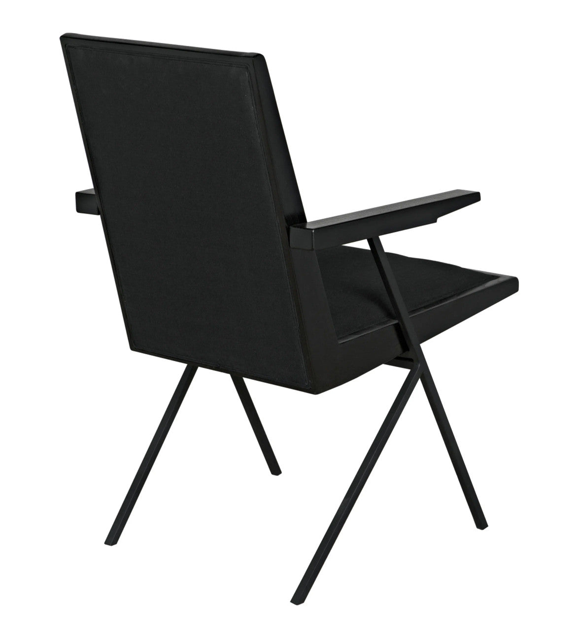 Noir Henderson Chair in Charcoal Black and Black Metal AE-257