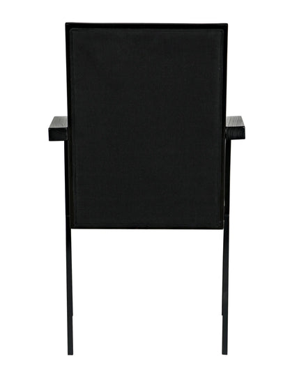 Noir Henderson Chair in Charcoal Black and Black Metal AE-257