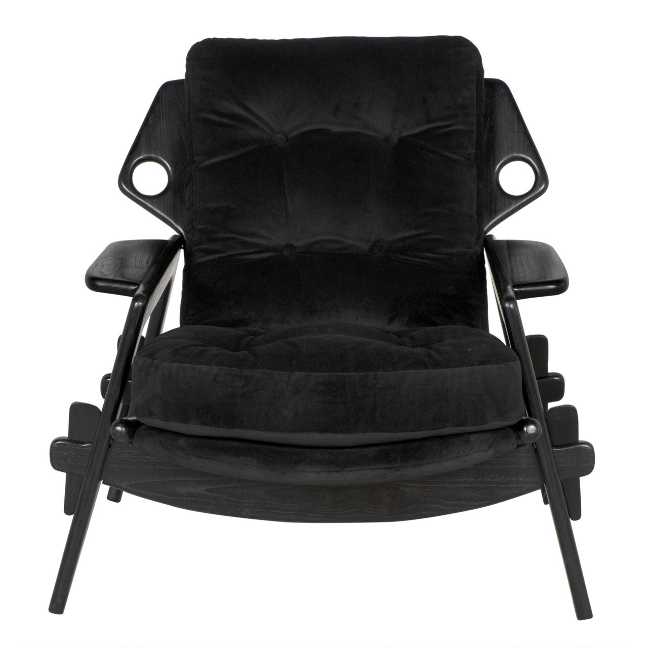 Noir Pax Chair with cFc Performance Velvet Upholstery in Charcoal Black AE-271CHB-CFC