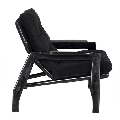 Noir Pax Chair with cFc Performance Velvet Upholstery in Charcoal Black AE-271CHB-CFC