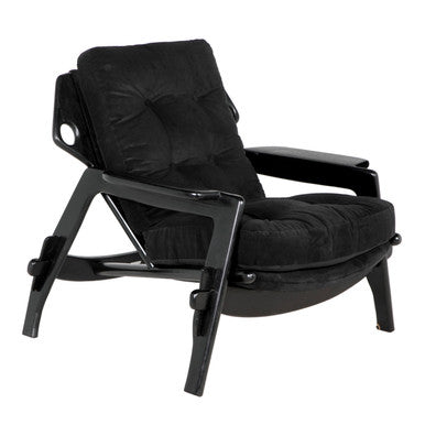 Noir Pax Chair with cFc Performance Velvet Upholstery in Charcoal Black AE-271CHB-CFC