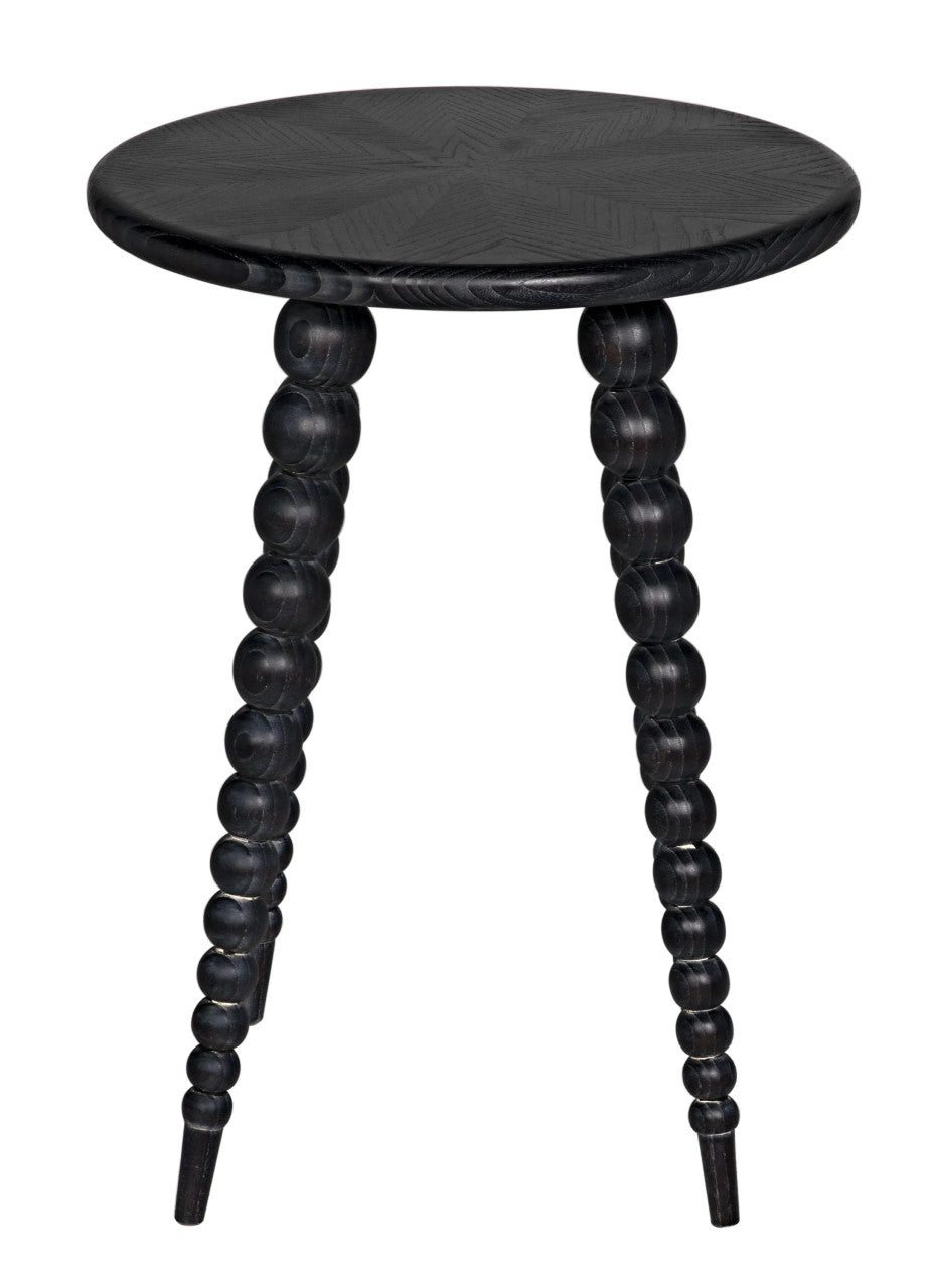 Noir Rebecca Side Table in Cinder Black AE-289CB