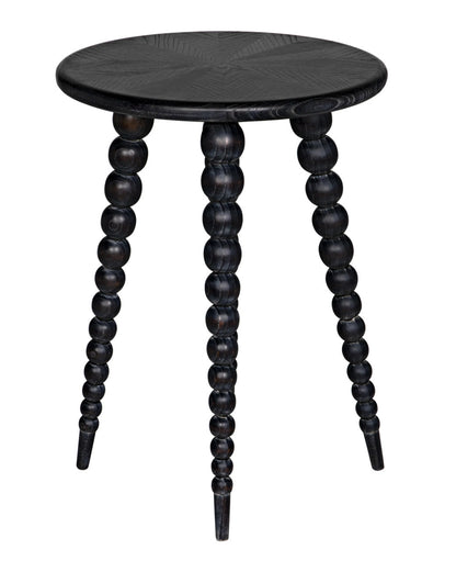 Noir Rebecca Side Table in Cinder Black AE-289CB