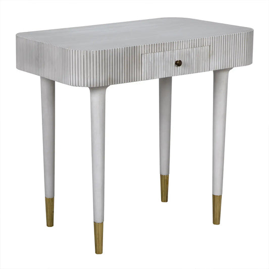 Noir Celine Desk/Side Table in White Wash AE-303WH