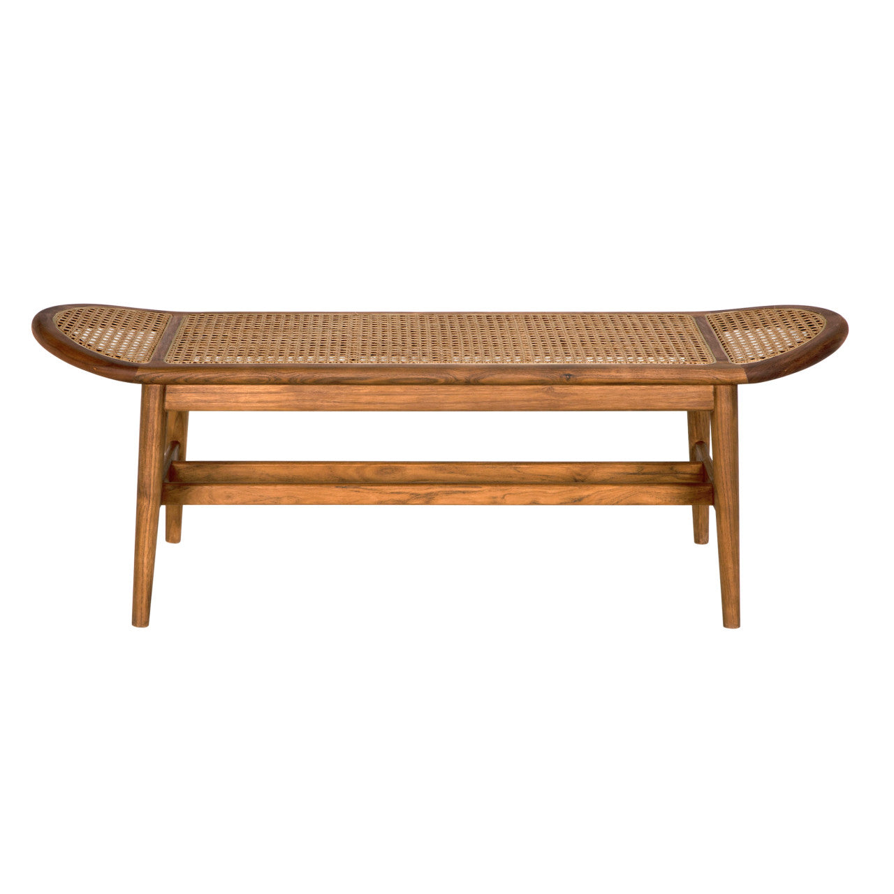 Noir Wayland Bench, Teak in Clear Coat Flat AE-335T